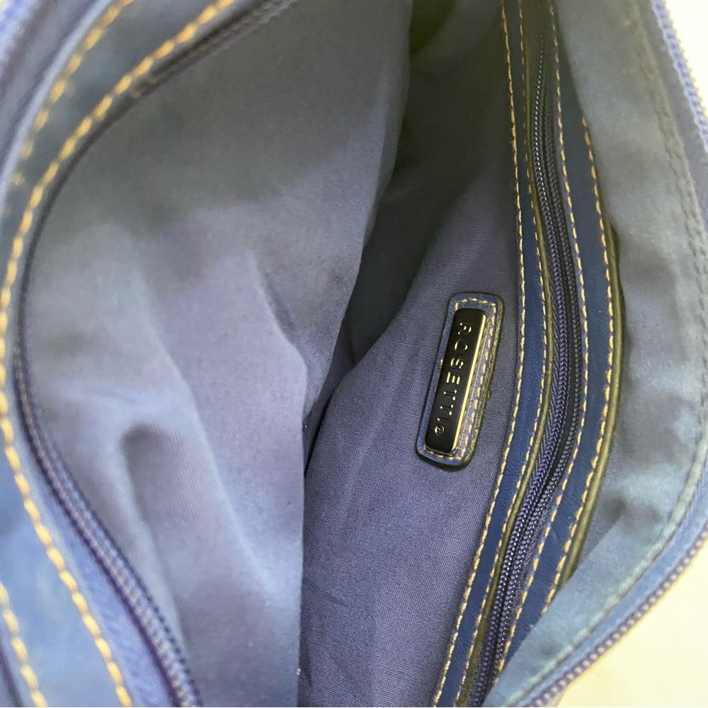 Rosetti Blue and Silver Crossbody Bag with Decorative Stitching - Picture 5 of 8